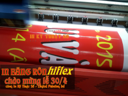 In quảng cáo In Kỹ Thuật Số in băng rôn chào mừng lễ 30.4