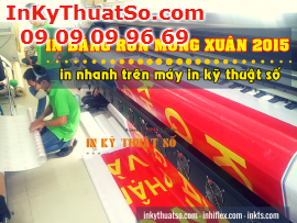 In băng rôn chúc mừng năm mới Xuân Ất Mùi 2015 HCM