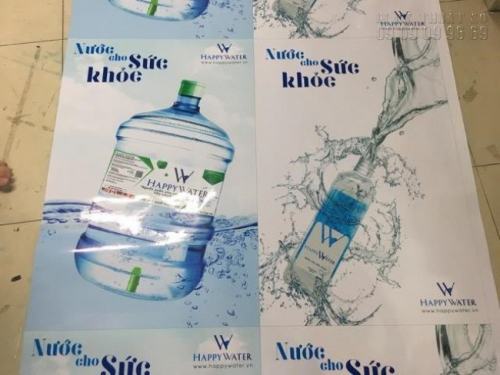In nhãn dán bình nước bằng chất liệu Decal trong, in ấn đẹp tại InKyThuatSo In nhãn dán bình nước bằng chất liệu Decal trong, in ấn đẹp tại InKyThuatSo