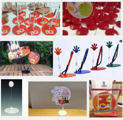 In wobbler để bàn đế mica tuyệt đẹp