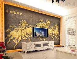 In tranh 3d dán tường mã đáo thành công