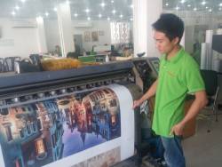 In tranh treo tường canvas trên máy Mimaki Nhật Bản