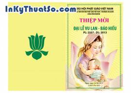 In Thiệp mời bằng giấy Couche cao cấp cho Chùa Vĩnh Nghiêm
