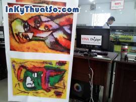 In tranh khổ lớn chất liệu canvas mực dầu cho tranh họa tiết cho trang trí nội thất