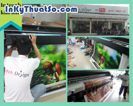 In tranh khổ lớn trang trí phòng khách với chất liệu canvas