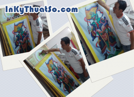 In tranh treo tường khổ lớn thờ tự với bạt canvas