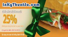 In Voucher bằng giấy couche cao cấp cho Bánh Mì Việt