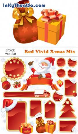 Vector ông già Noel và món quà