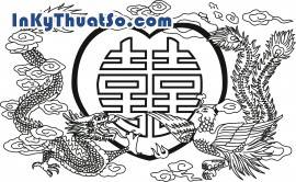 Vector Rồng Phượng đẹp dành cho thiệp cưới