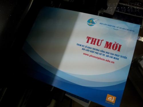 In thư mời, giấy mời các loại bằng máy in khổ lớn, hiện đại, in nhanh số lượng tùy thích In thư mời, giấy mời các loại bằng máy in khổ lớn, hiện đại, in nhanh số lượng tùy thích