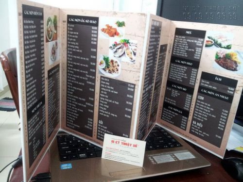 Mẫu menu cafe in PP bồi formex