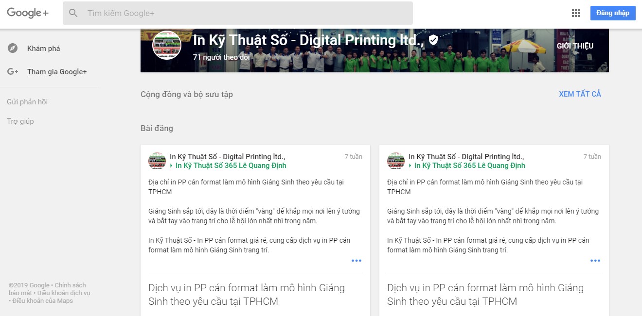 InKyThuatSo đăng tin về hàng trăm sản phẩm trên Google +