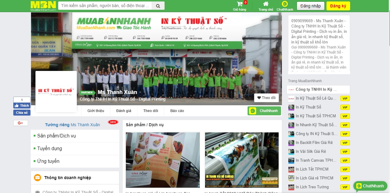 Website MuaBanNhanh hỗ trợ InKyThuatSo bán hàng hiệu quả