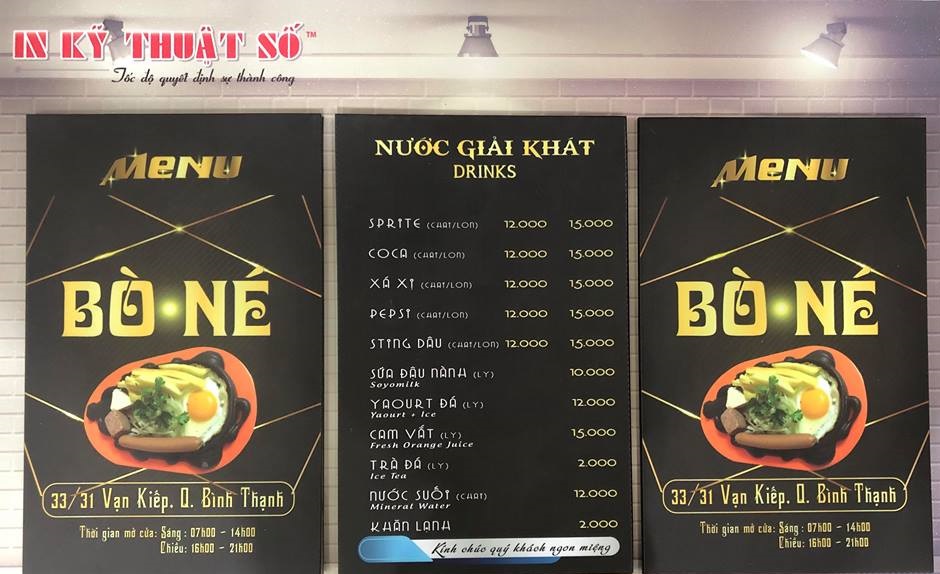 Menu dạng tờ gấp