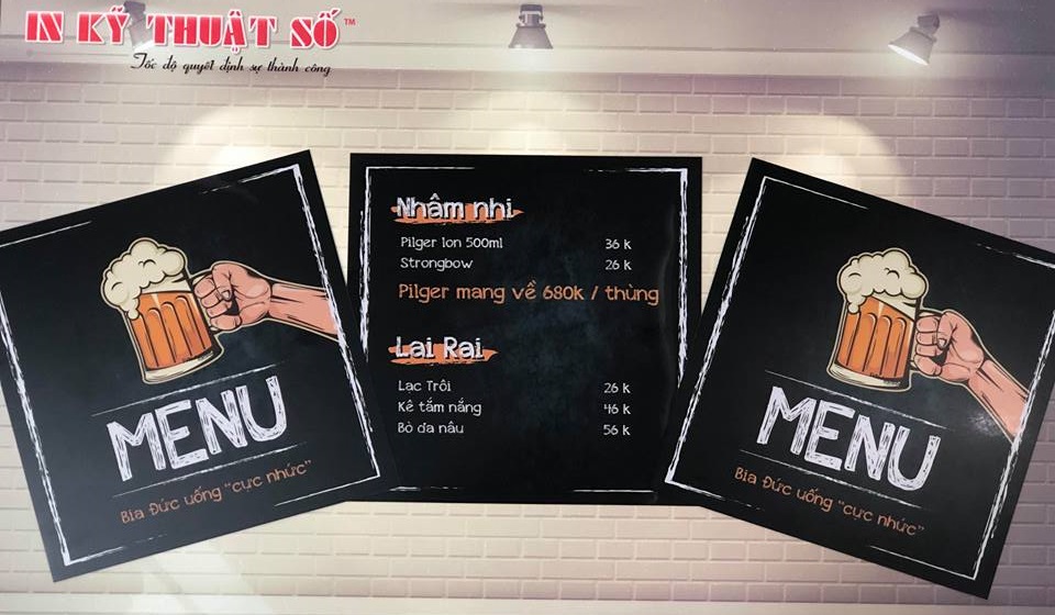 Menu hai mặt dạng một tờ