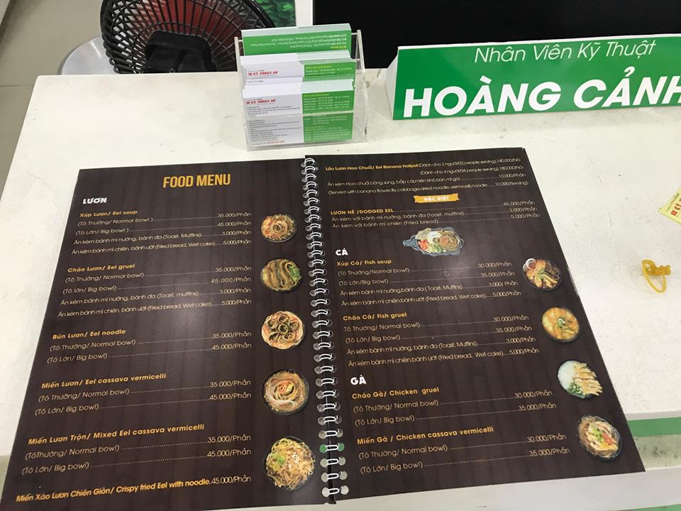 Menu giới thiệu sản phẩm đến khách hàng