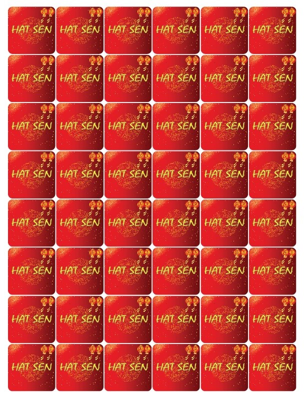 Tem dán nhân bánh trung thu hình vuông