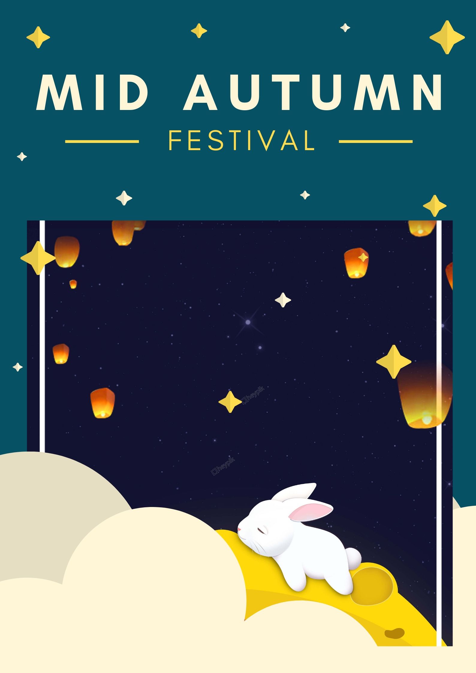 Poster trang trí cửa hàng tết trung thu